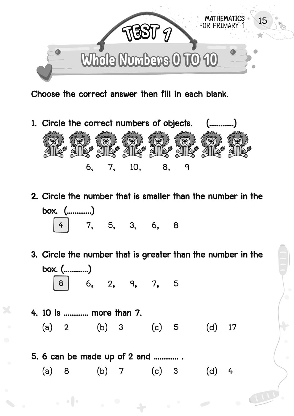 SMART MATHEMATICS For Primary 1 (แบบฝึกหัดคณิตศาสตร์สำหรับนักเรียนชั้น ป.1 ภาคภาษาอังกฤษ)