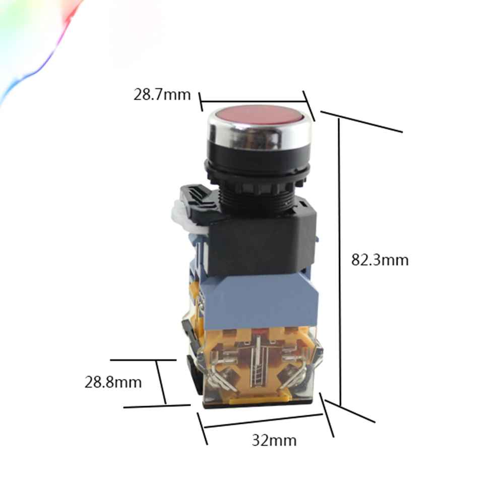 สวิตซ์ ปุ่มกด แบบกดติด-กดดับ แบบมีไฟ LED สำหรับตู้คอนโทรล LA38-11DT LA38-11DNZS Industrial Self-locking Push Button with LED 22mm
