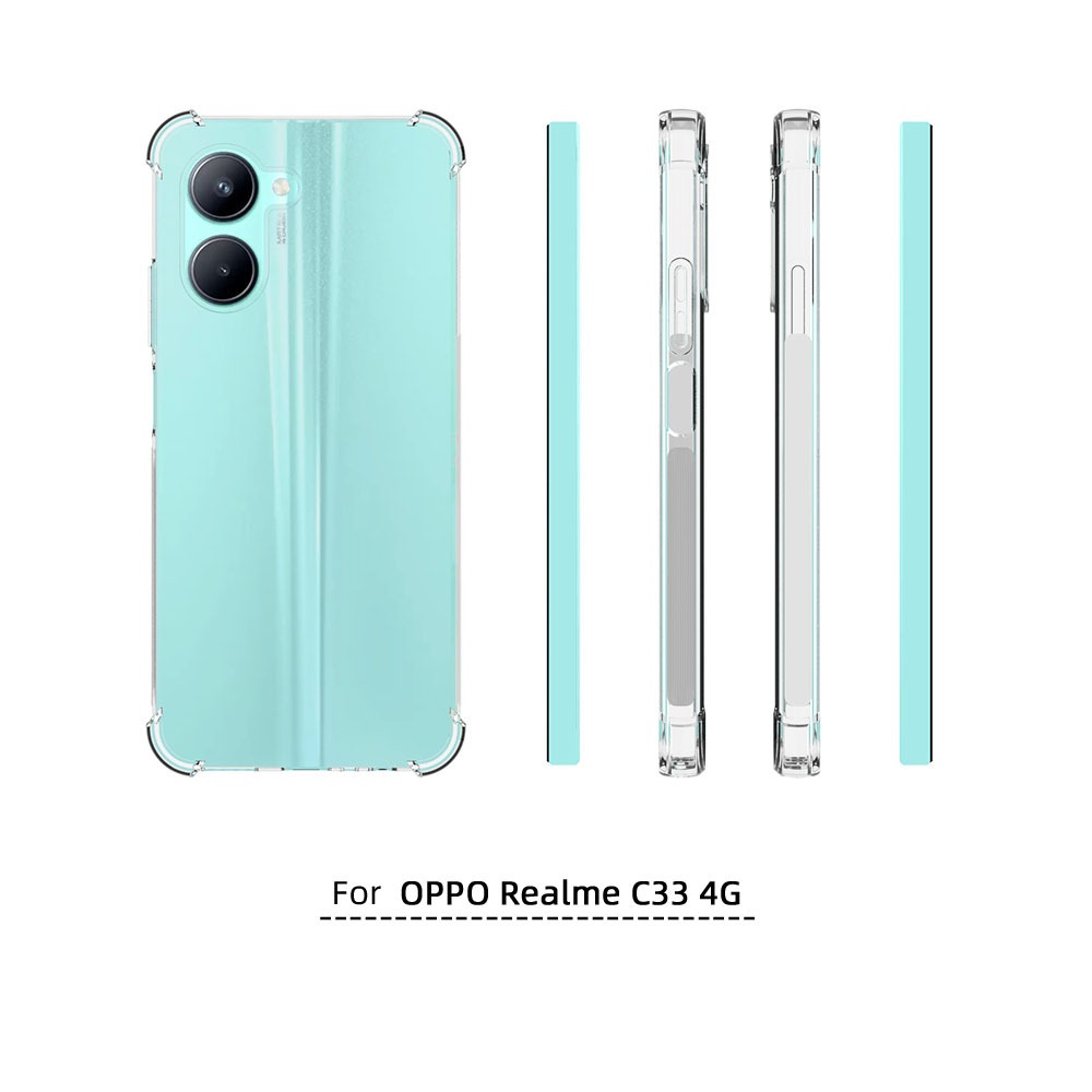 เคส realme C33 แบบ TPU ใสเสริมขอบและมุมกันกระแทก
