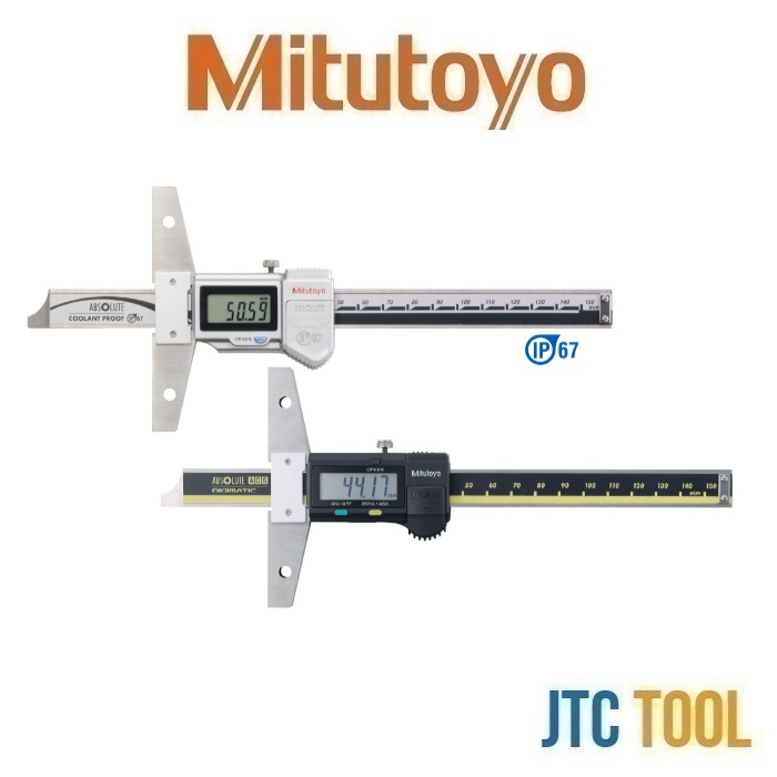 Mitutoyo เวอร์เนียดิจิตอลวัดลึกกันน้ำกันฝุ่นหน่วยมิลนิ้ว รุ่น 571 - Coolant Proof Vernier Digital Depth Gauge Series 571