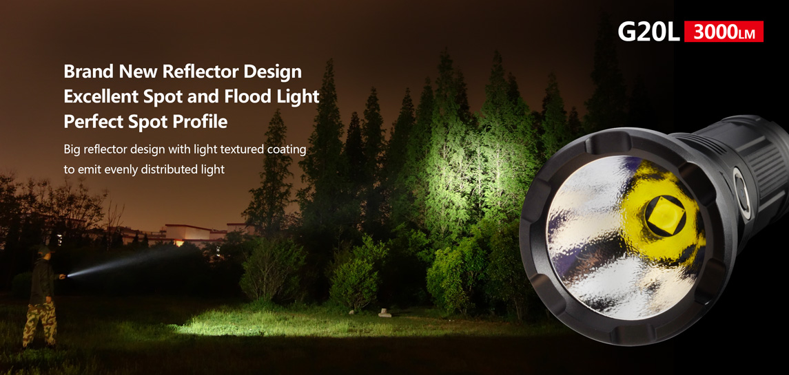 ไฟฉายพกพาคุณภาพสูง แบบแสงกว้าง Klarus G20L