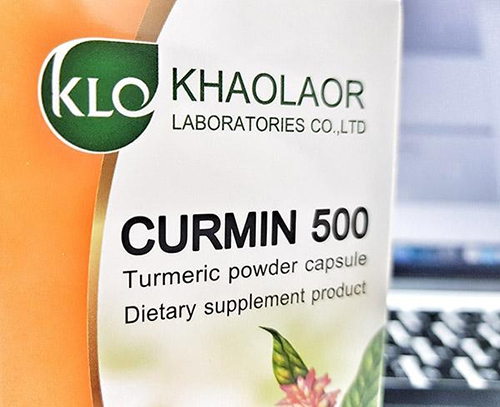 เคอร์มิน500 ผงขมิ้นชันชนิดแคปซูล คุณภาพส่งออก โดยขาวละออ 100 แคปซูล