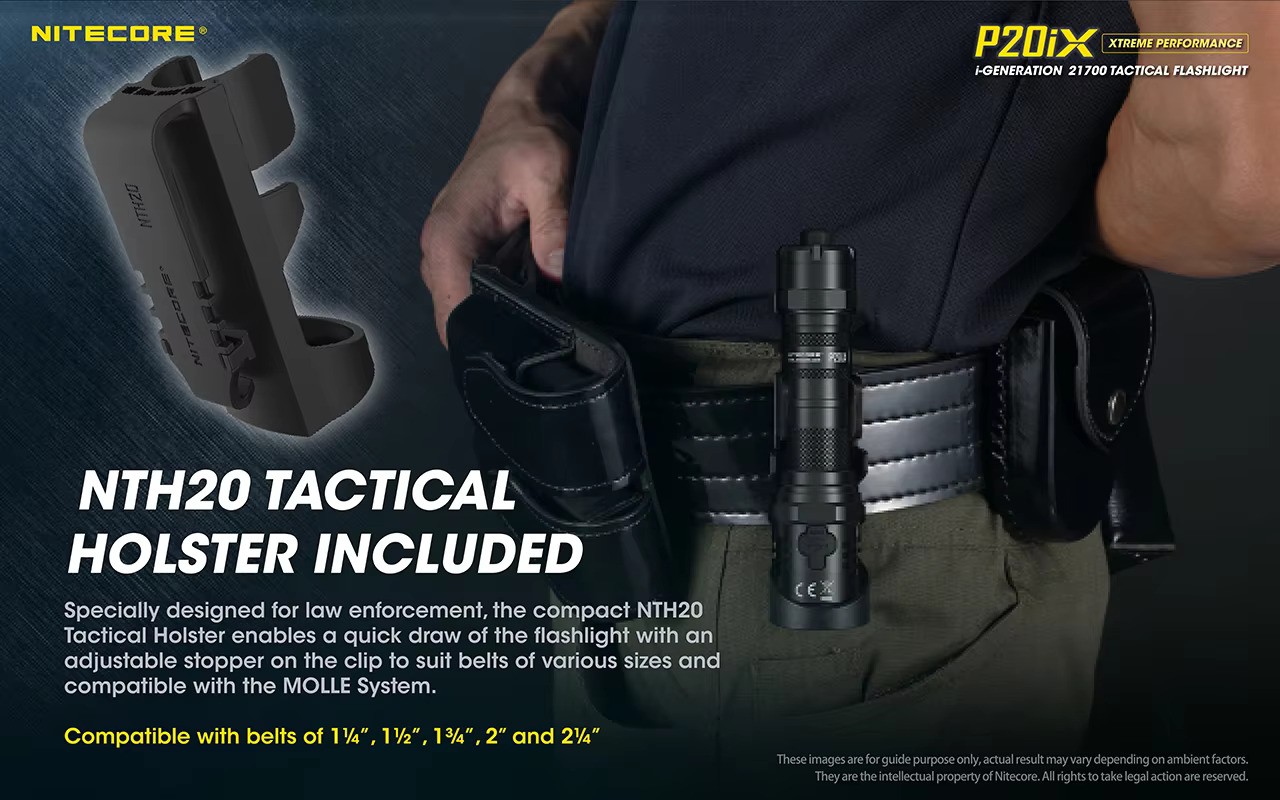 ไฟฉายพกพาแรงสูงขนาดเล็ก กระชับมือ Nitecore P20ix หลอด Cree XP-L2 V6 4 หลอด 4000 Lm