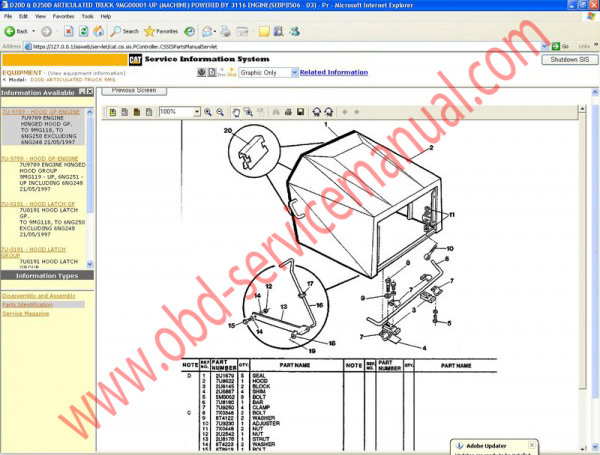 โปรแกรมรวมคู่มือซ่อม+WIRING DIAGRAM+PART CATALOG CATERPILLAR SIS V.2012