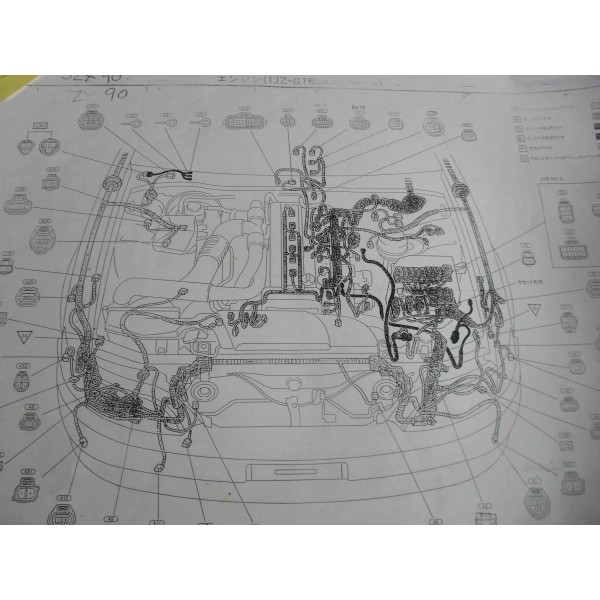 หนังสือ วงจรไฟฟ้า (wiring diagram) TOYOTA MARK II เครื่องยนต์ 1JZ-GTE 1993~