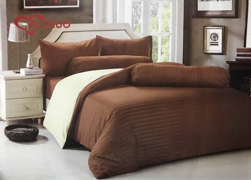 ชุดผ้าปูลายริ้ว ผ้าห่ม 7ฟุต ทูโทน สีสวย เกรดพรีเมี่ยม 4ดาว