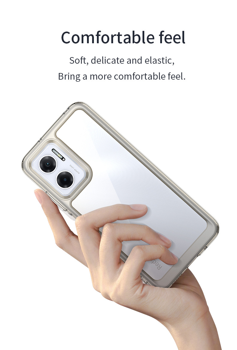 เคส Redmi 10 5G (สำหรับ 5G เท่านั้น) แบบอะคริลิคใสขอบ TPU หลากสี
