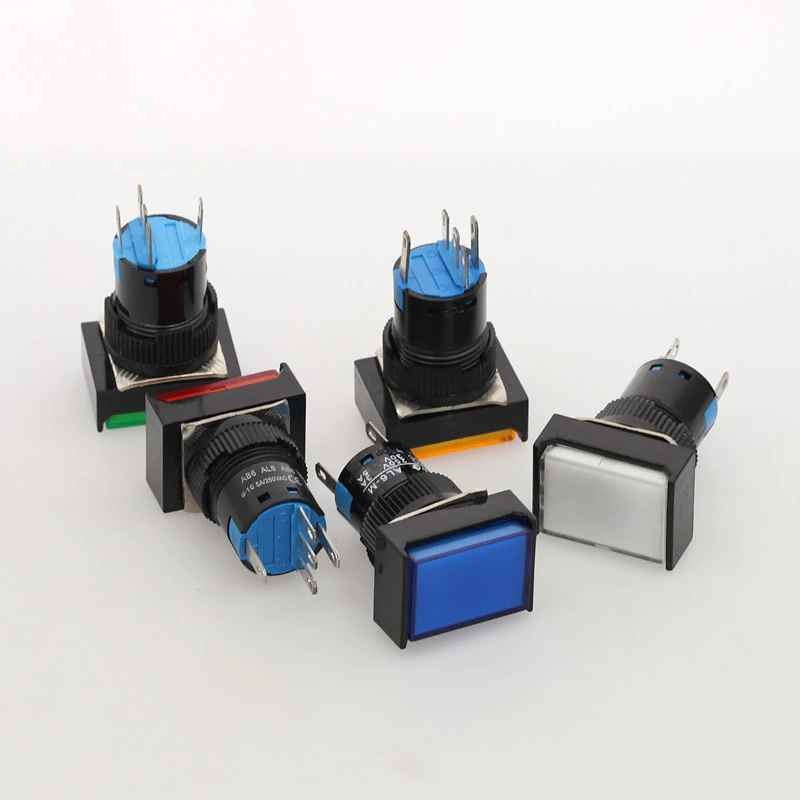 LA16J-11D (AL6-M) Push Button สวิตซ์ ปุ่มกด พร้อมไฟสถานะ แบบกดติดปล่อยดับ