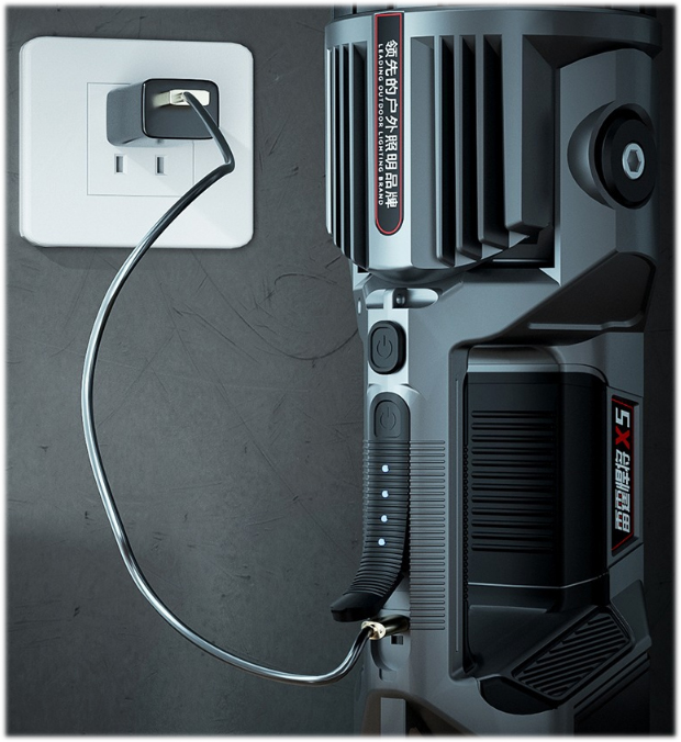 ไฟฉายจับถือหรือสะพาย ปรับมุมส่องได้ พร้อม COB LED Warsun X5