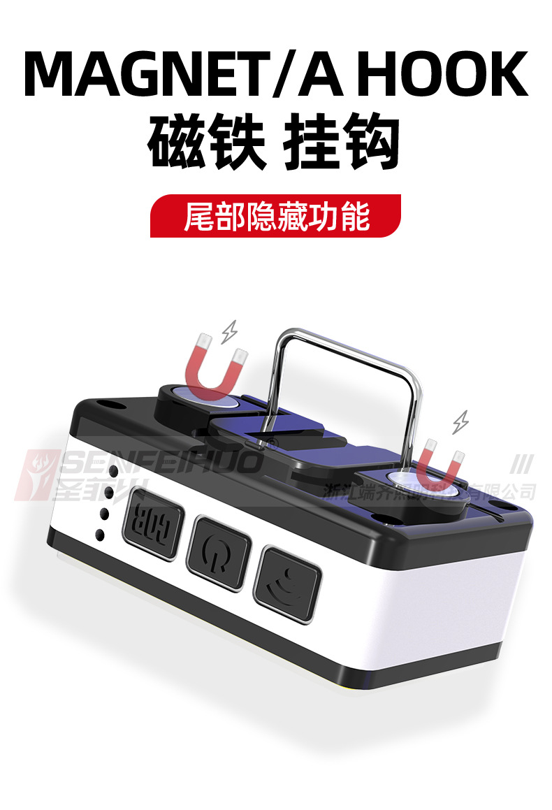 ไฟฉายคาดศีรษะแบบมีไฟ 3 สี แดง น้ำเงิน เขียว และแสงขาวปกติ และมี COB มีอินฟราเรด Santafe Fire T81 ตัวไฟฉายสีน้ำเงิน ขาว