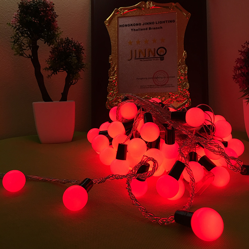 ส่งฟรี ไฟเชอรี่led ไฟปิงปองled 100 ลูก : ขนาด 2.2 ซม - สีแดง /Ping pong ball led 100 leds : 2.2 cm. size - Red
