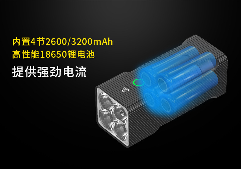 ไฟฉายจับถือ ขนาดกลาง Natfire BT60 P50 LED battery 12800 mah 7500K