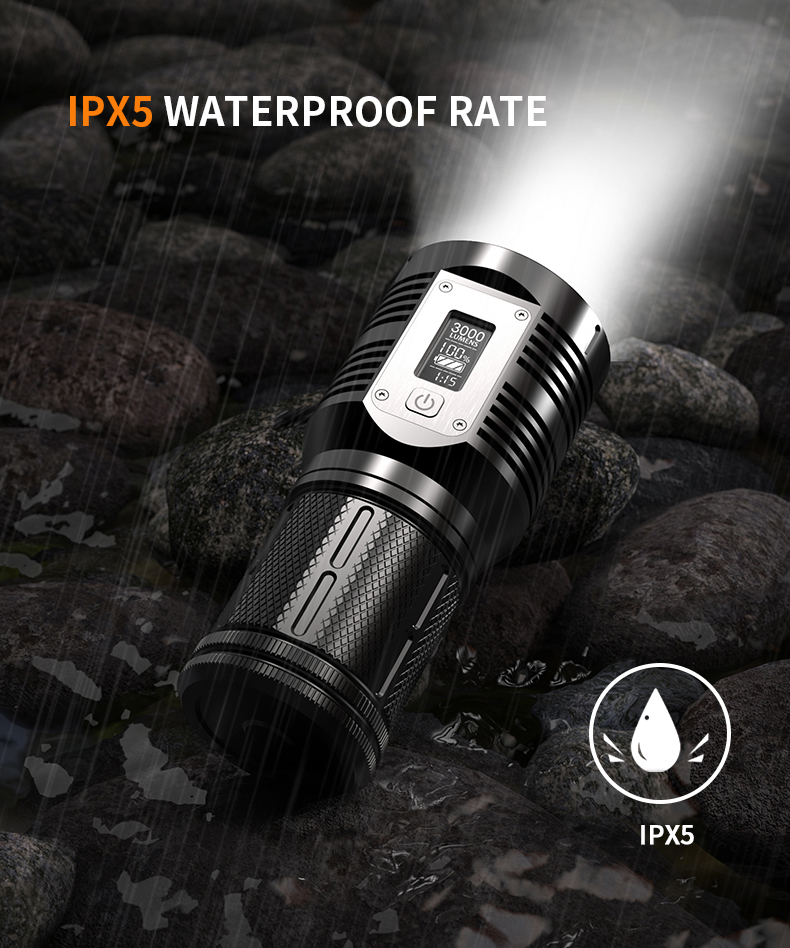 ไฟฉายจับถือ ขนาดกลาง Natfire GTR30 P90 LED 3000 LM