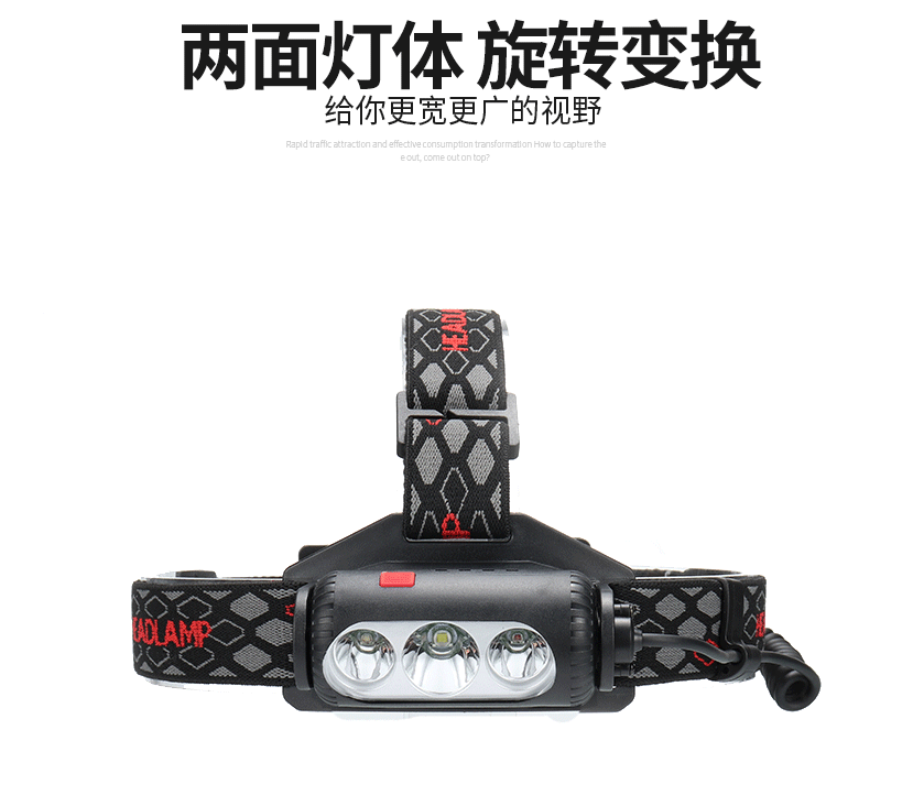 ไฟฉายคาดหัวแรงสูง หมุนใฃ้งานได้ 2 ด้าน หลอด LED และ COB แสงสีขาว เขียว แดง