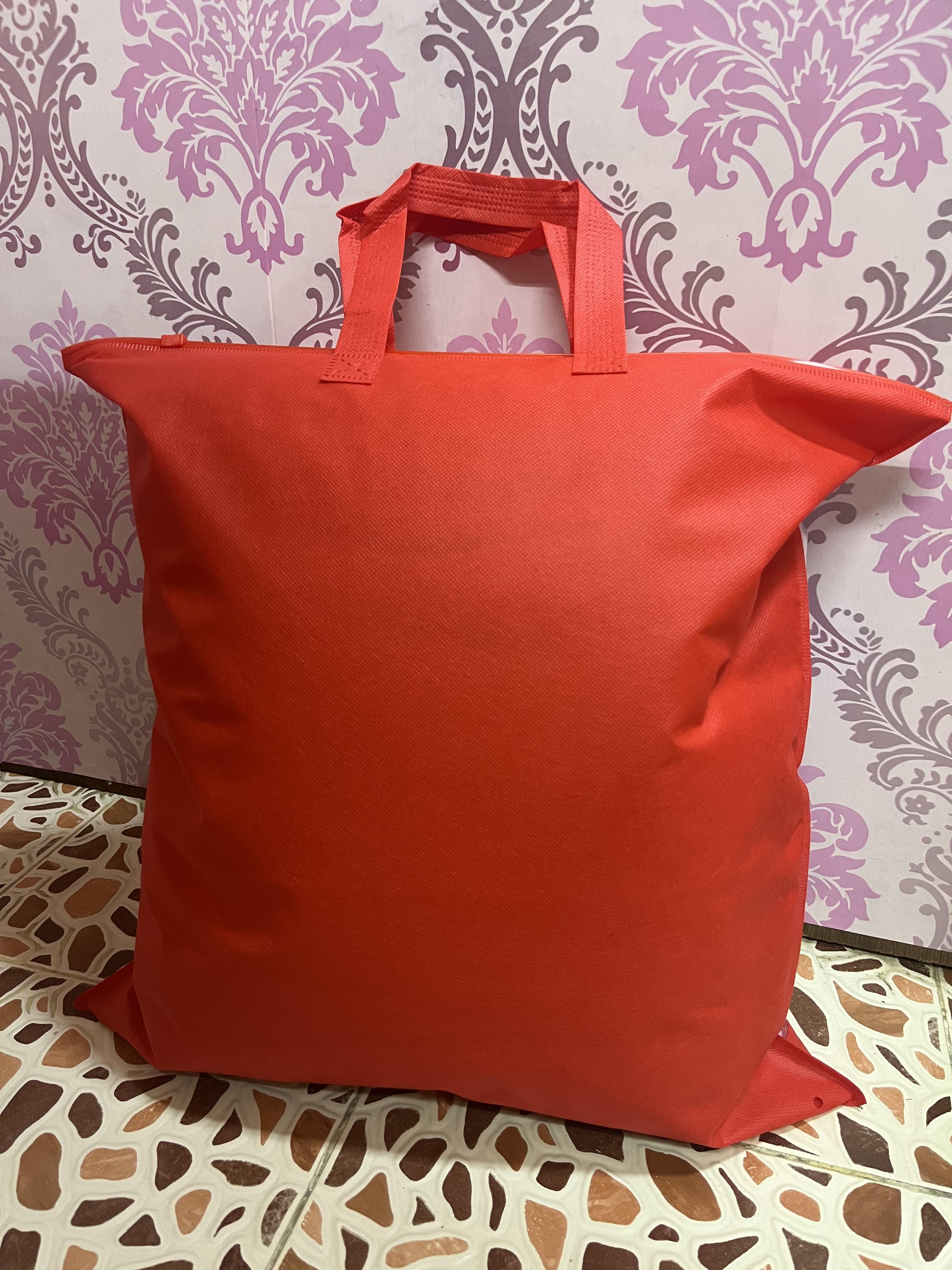 ถุงผ้าสปันบอนด์ มีซิป ใส่ผ้าห่ม ใส่เสื้อผ้า ใส่ตุ๊กตา 45x45cm / 45x47cm