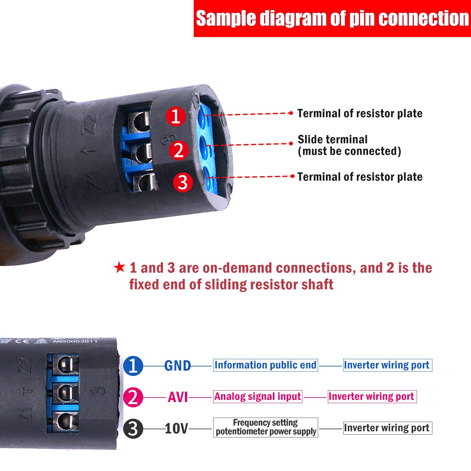 LA42DWQ-22 Rotary Potentiometer ตัวหมุนวอลลุ่ม ปรับค่า 22mm 1K