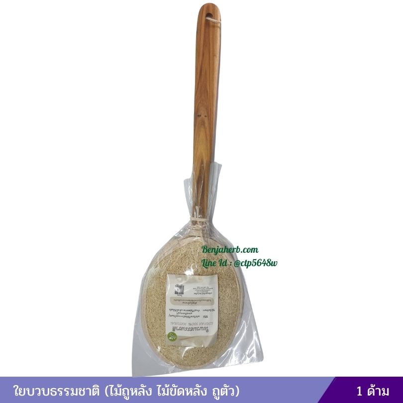 ใยบวบธรรมชาติ วงรีมีด้าม (ไม้ถูหลัง ไม้ขัดหลัง ถูตัว)