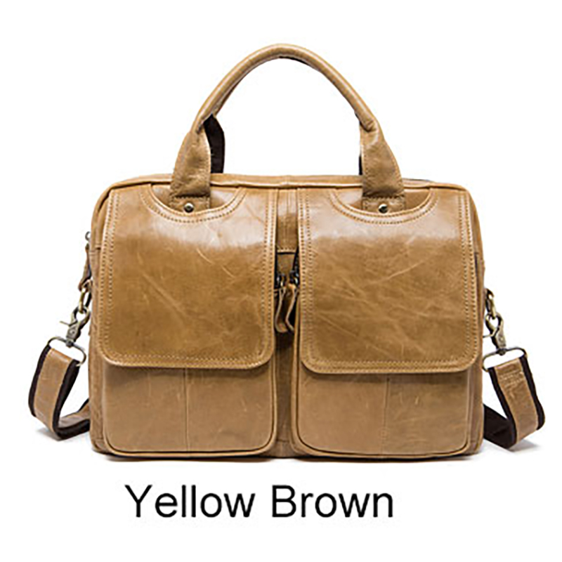 กระเป๋าสะพายหนังแท้ รุ่น 8002 (Yellow Brown)