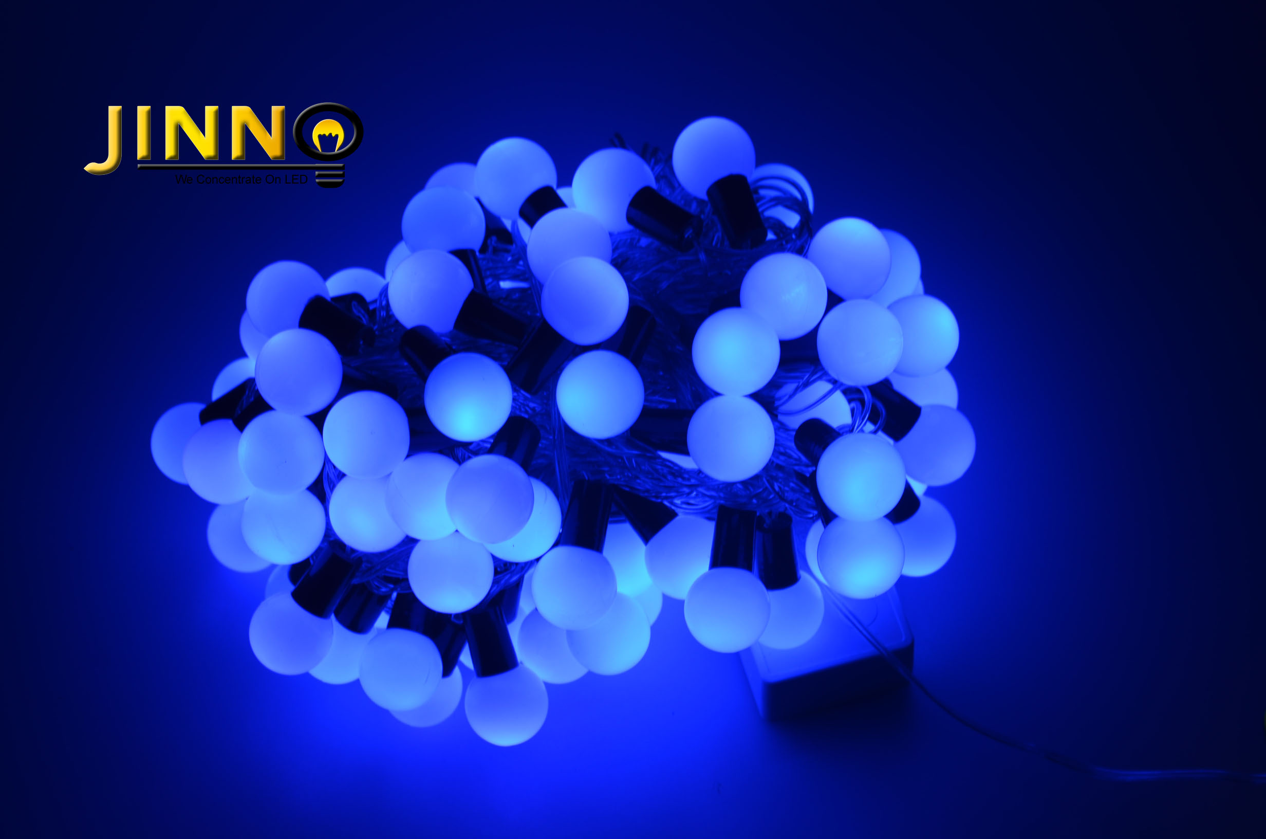 ส่งฟรี ไฟเชอรี่led ไฟปิงปองled 50 ลูก : ขนาด 2.2 ซม - สีฟ้า /Ping pong ball led 50 leds : 2.2 cm. size - Blue