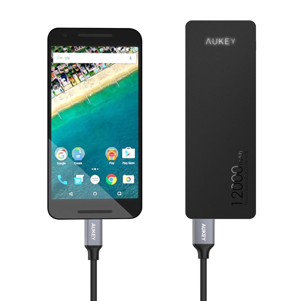 สายชาร์จ/ซิงค์ Aukey 6.6 ft. Nylon USB 3.0 Type-C to USB Type-A Cable ยาว 2 เมตร (CB-CD3)