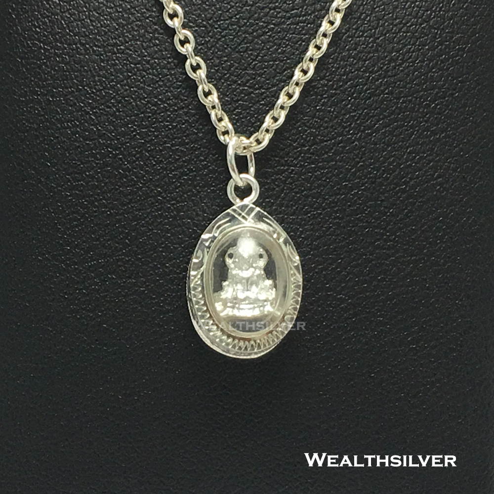 จี้พระพุทธชินราช S องค์เงิน กรอบทรงรี