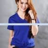 เสื้อยืด คอวี แขนสั้น สีน้ำเงิน Size S