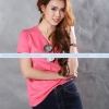 เสื้อยืด คอวี แขนสั้น สีชมพู Sweety Size S