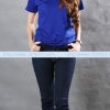 เสื้อยืด คอวี แขนสั้น สีน้ำเงิน Size M