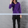 เสื้อยืด คอกลม แขนยาว สีม่วงเข้ม Size L