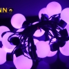 ส่งฟรี ไฟเชอรี่led ไฟปิงปองled 50 ลูก : ขนาด 2.2 ซม - สีม่วง /Ping pong ball led 50 leds : 2.2 cm. size - Purple