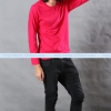 เสื้อยืด คอกลม แขนยาว สีชมพูบานเย็น Size S