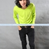 เสื้อยืด คอกลม แขนยาว สีเขียวมะนาว Size 2XL