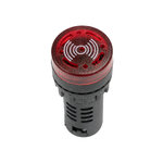 ออด สัญญาณเตือน พร้อมไฟ LED สำหรับตู้คอนโทรล AD16-22SM Buzzer LED Pilot Lamp 22mm DC 24V