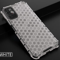 เคส Xiaomi Redmi Note 10 5G ลายรังผึ้งกันกระแทกได้ ขาวโปร่ง