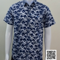 เสื้อเชิ้ตผ้าค้อตต้อน ผ้าลายดอก ลายสก็อต เชิ้ตลายวินเทรด เชิ้ตไปทะเล มีกระเป๋า สาปกระดุม คละไซร์ M