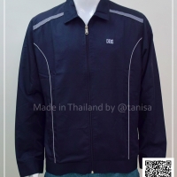 เสื้อแจ็คเก็ตผ้าร่มสีดำ กึ่งสูท ใส่ได้ ชาย หญิง มีซับในด้านหน้า ซิปหน้า กระเป๋าเจาะ ไซร์ M