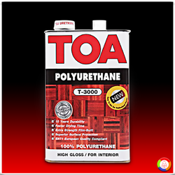TOA Polyurethane T-3000 ทีโอเอ โพลียูรีเทน ชนิดเงา สำหรับภายใน
