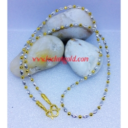 สร้อยคอ สองกษัตริย์ เกลียวเงิน เม็ดทอง