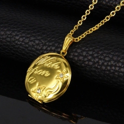 จี้ล็อกเก็ตเปิดปิด ล็อกเก็ตใส่รูปได้ ฝังพลอย