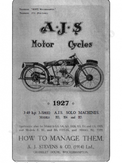 CD คู่มือซ่อม มอเตอร์ไซค์ AJS 3.46 H.P. 3-Speed ปี 1927 (EN)