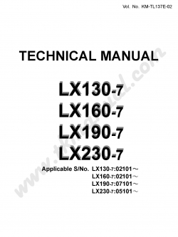 หนังสือ คู่มือซ่อม วงจรไฟฟ้า วงจรไฮดรอลิก จักรกลหนัก Hitachi LX130-7, LX160-7, LX190-7, LX230-7 (ทั้งคัน) EN