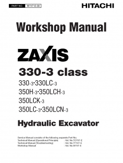 หนังสือ คู่มือซ่อม วงจรไฟฟ้า วงจรไฮดรอลิก จักรกลหนัก Hitachi Hydraulic EXcavator ZAXIS (ทั้งคัน) EN