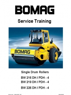 หนังสือ คู่มือซ่อม วงจรไฟฟ้า วงจรไฮดรอลิก จักรกลหนัก BOMAG Single Drom Rollers 08/2005 (ทั้งคัน) EN