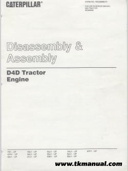 CD คู่มือซ่อม เครื่องยนต์ CATERPILLAR D4 D4D Tractor