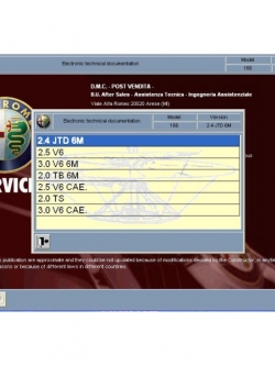 CD โปรแกรมคู่มือซ่อม และ WIRING DIAGRAM ALFA ROMEO 166 (EN)