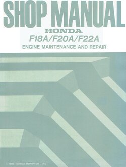 หนังสือ คู่มือการซ่อม ถอด-ประกอบ เครื่องยนต์ HONDA F18A, F20A, F22A ภาษาไทย