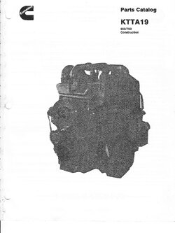 Cummins KTTA19 650/700 Construction Parts Catalog หนังสือภาษาอังกฤษ