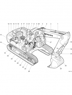 หนังสือ คู่มือซ่อม วงจรไฟฟ้า วงจรไฮดรอลิก จักรกลหนัก Volvo EC210B LC EC210BLC Excavator Service Repair Manual (ทั้งคัน)