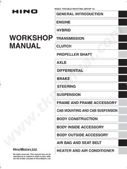 หนังสือ คู่มือรหัสปัญหา DTC และ Pin Out กล่อง ECM HINO DUTRO 300 Series เครื่องยนต์ N04C, W04D Engine