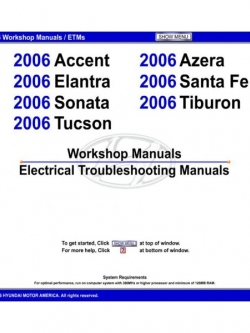 CD รวมคู่มือซ่อมและ WIRING DIAGRAM HYUNDIA 7 รุ่น ปี 2006 (EN)